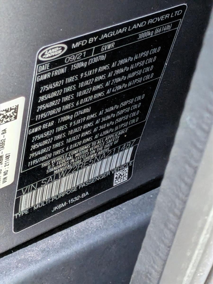 2022 Land Rover Range Rover Sport V8 Supercharged SVR Carbon Edition