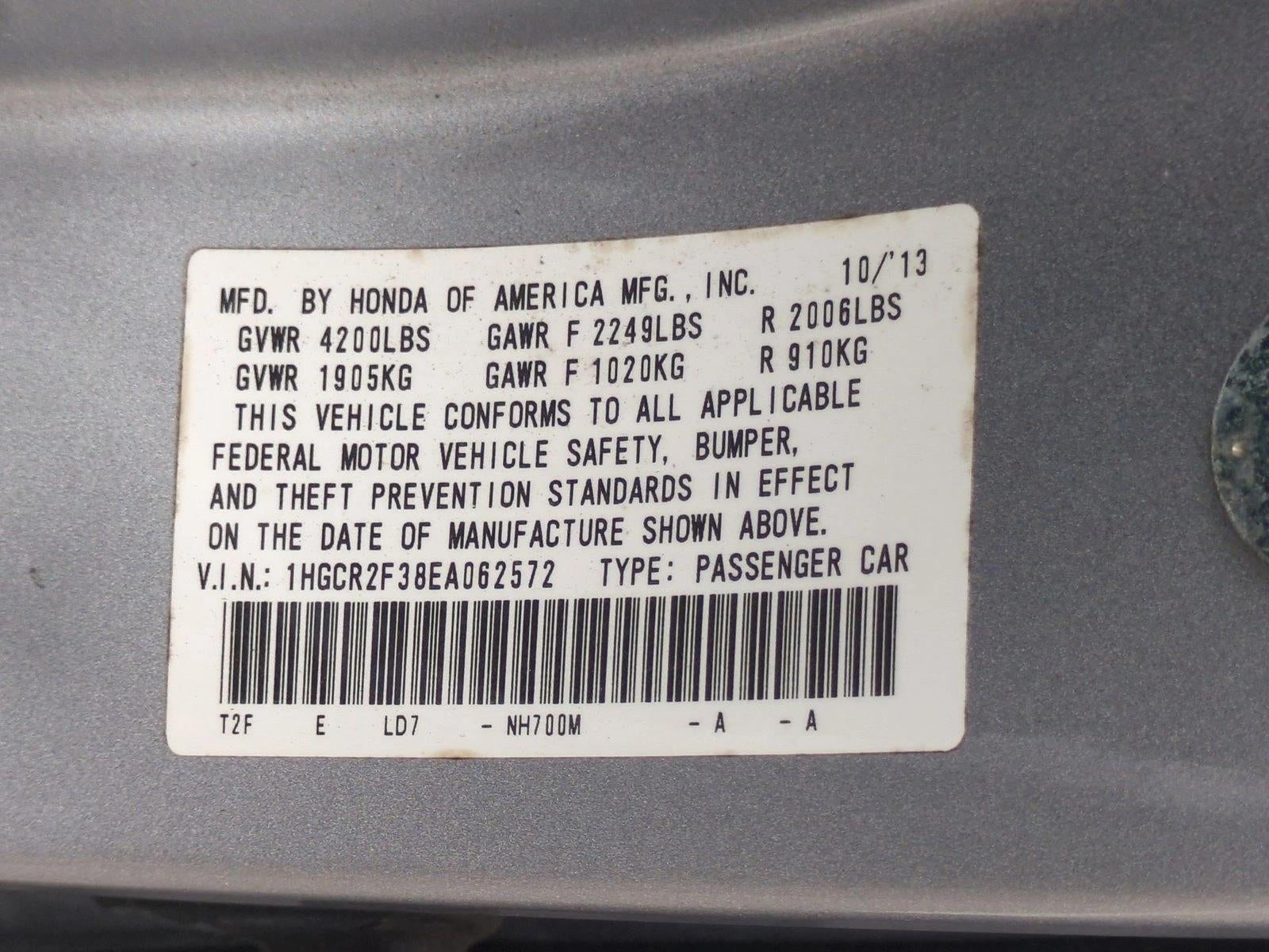 2014 Honda Accord Sedan LX CVT PZEV