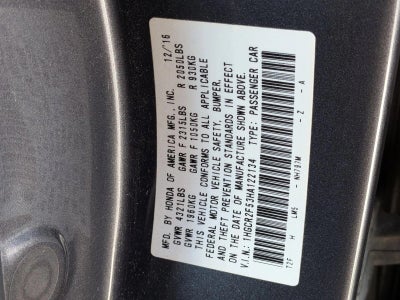 2017 Honda Accord Sedan Sport CVT PZEV