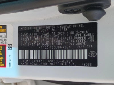 2020 Toyota Avalon Limited (Natl)