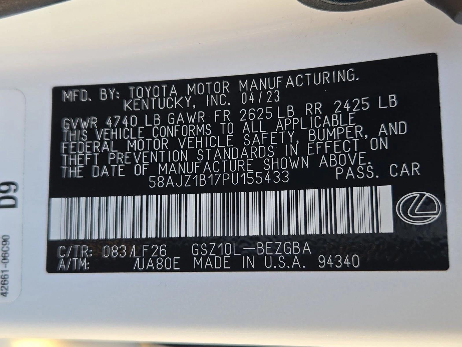 2023 Lexus ES 350 F SPORT Handling FWD