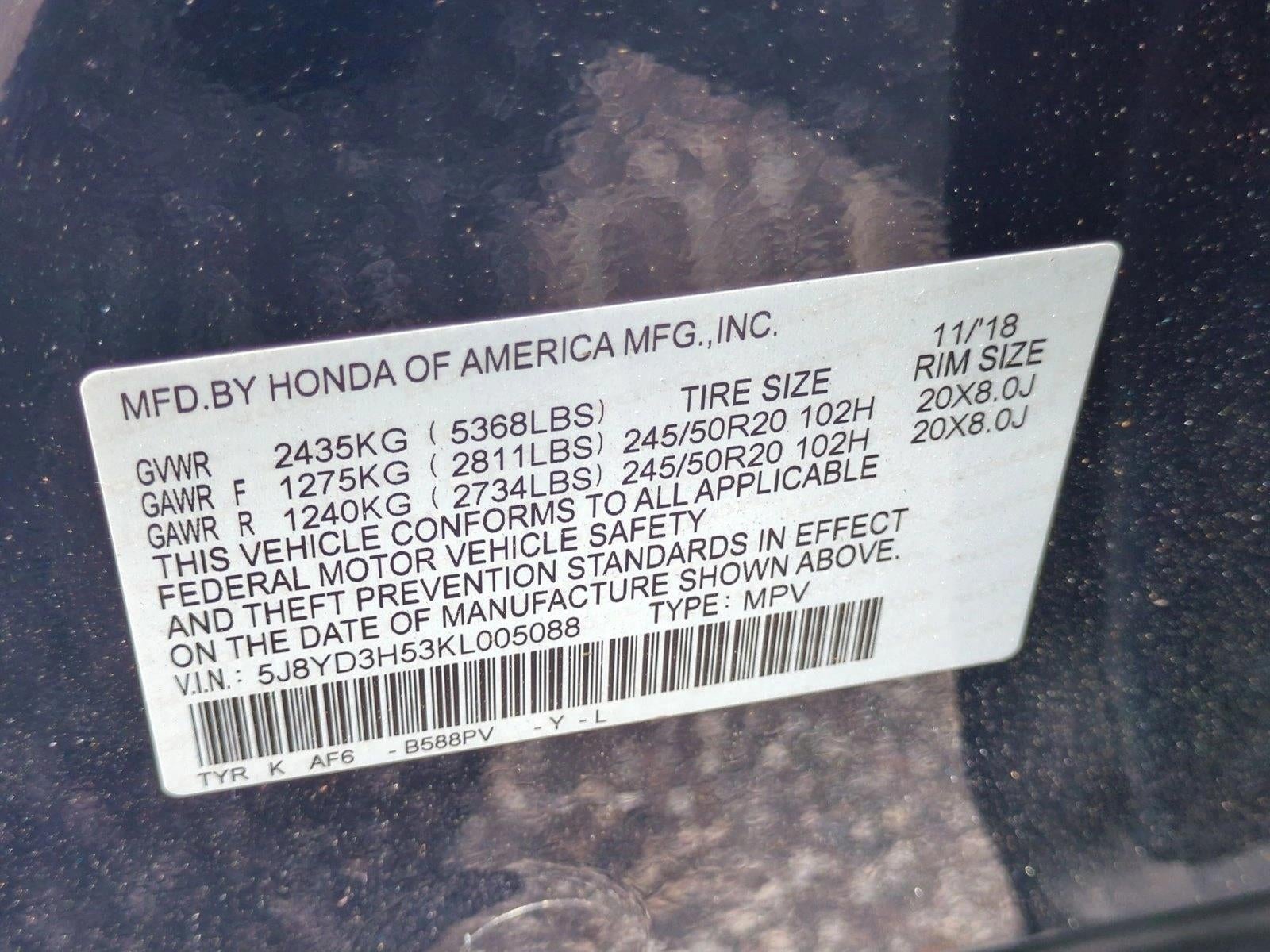 2019 Acura MDX FWD w/Technology Pkg