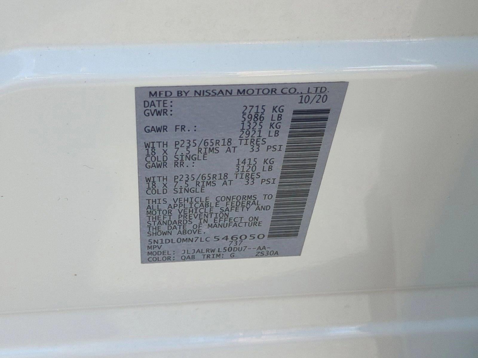 2020 INFINITI QX60 LUXE FWD