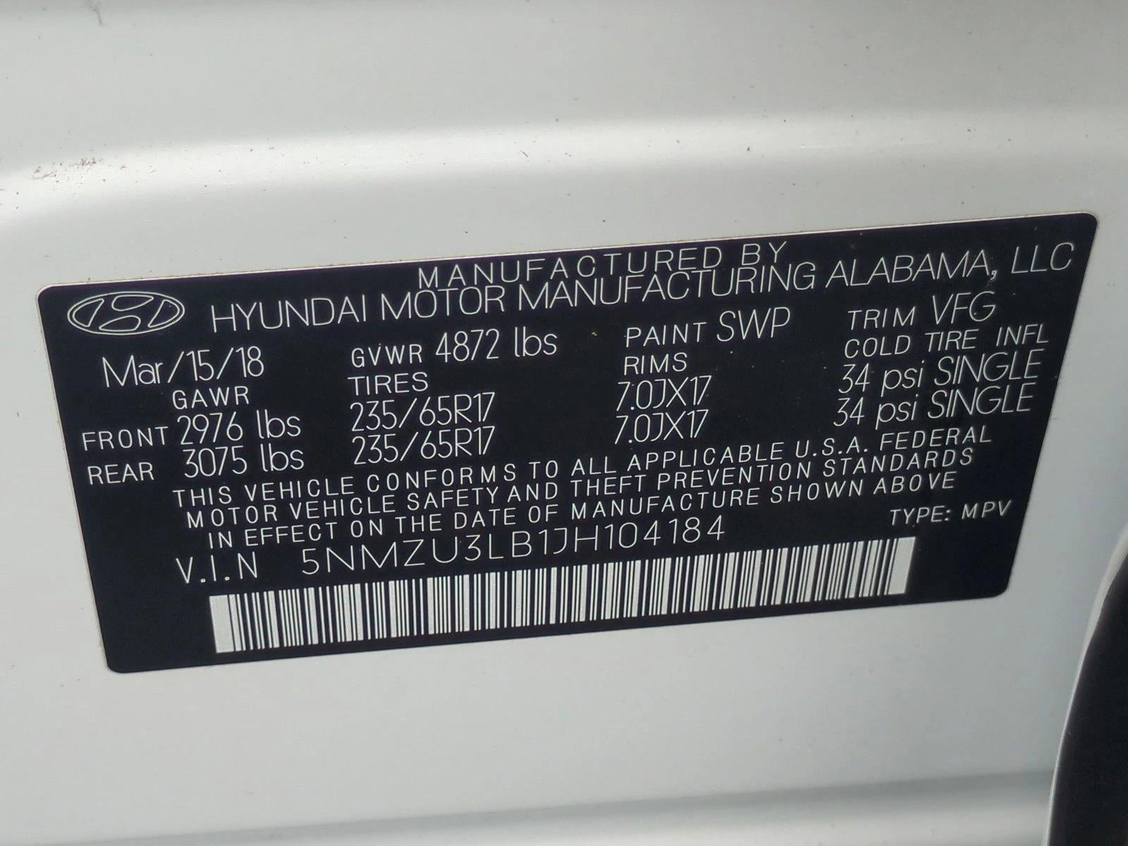 2018 Hyundai Santa Fe Sport 2.4L Auto