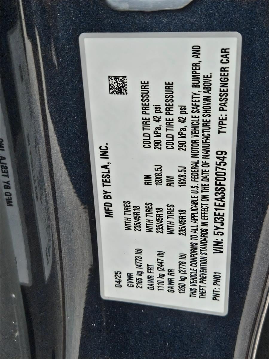 2025 Tesla Model 3 Long Range RWD