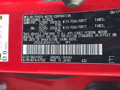 2017 Toyota 4Runner SR5 2WD (Natl)