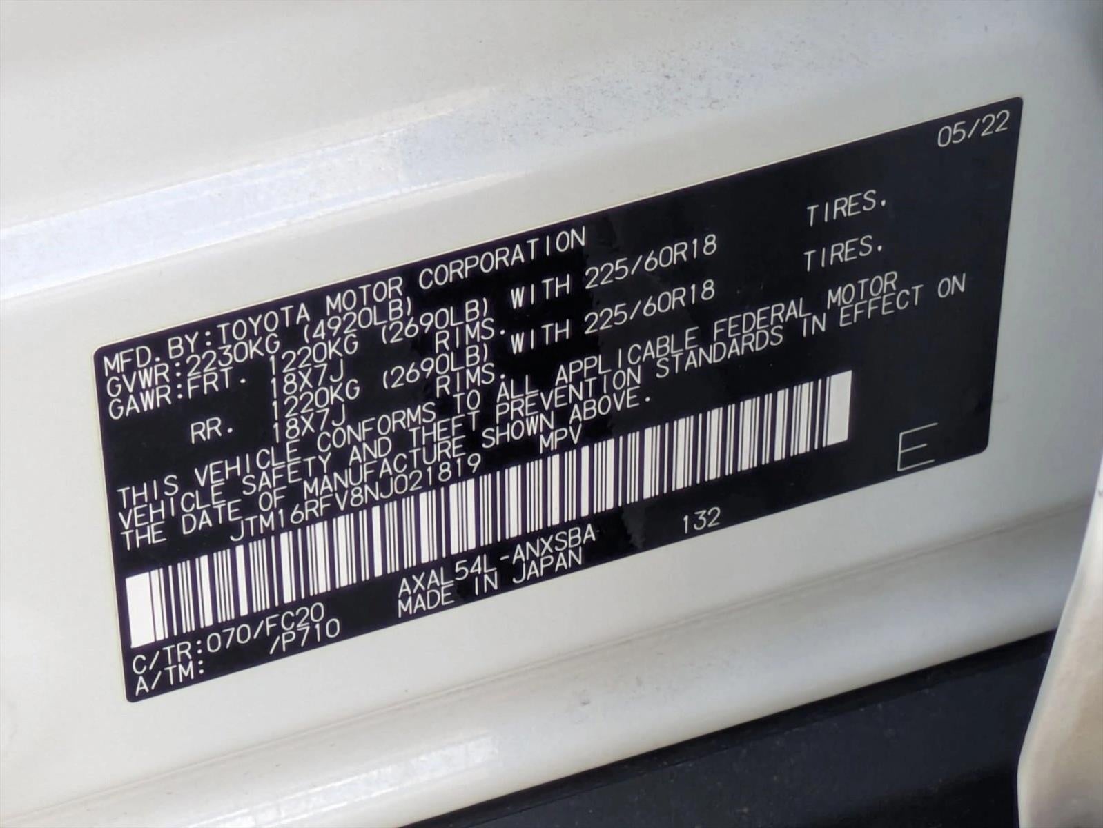 2022 Toyota RAV4 Hybrid SE AWD (Natl)