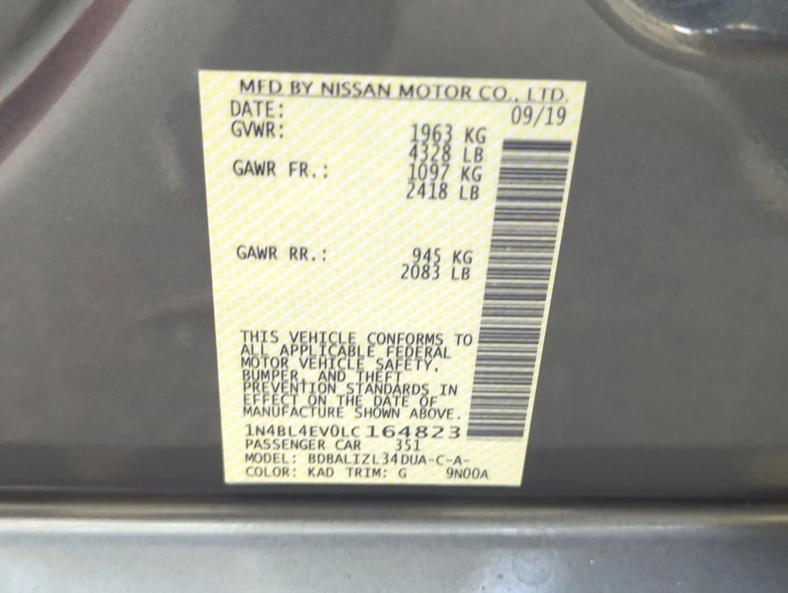 2020 Nissan Altima 2.5 SL Sedan