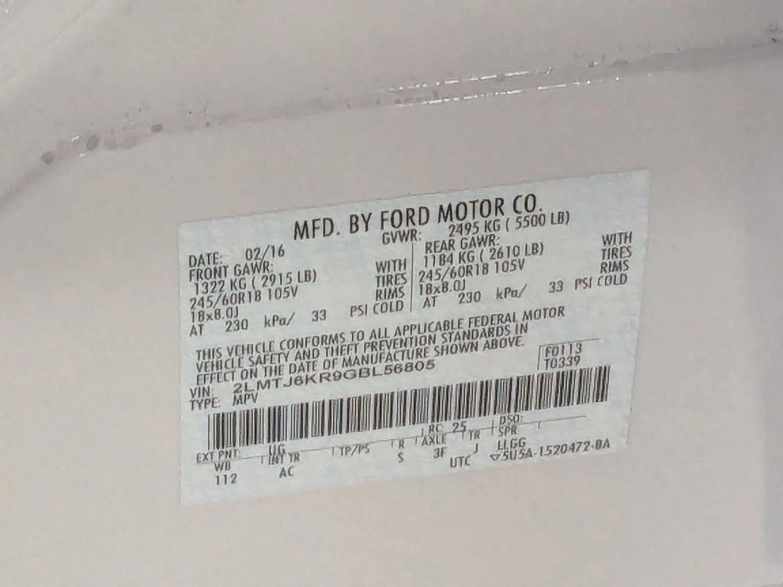 2016 Lincoln MKX FWD 4dr Select