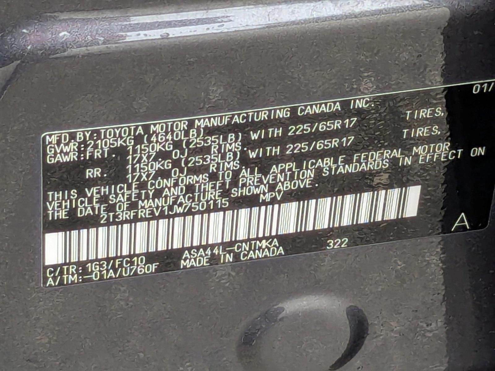 2018 Toyota RAV4 XLE AWD (Natl)