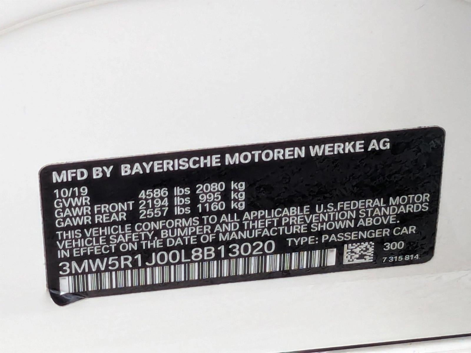 2020 BMW 330i Sedan North America