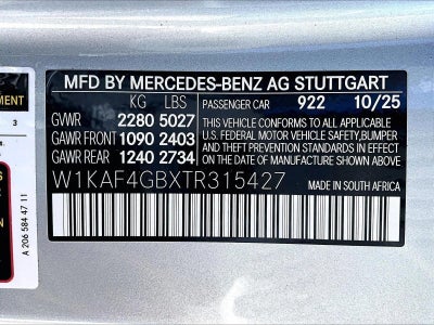 2026 Mercedes-Benz C-Class C 300 Sedan