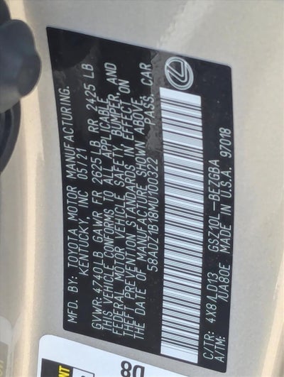 2021 Lexus ES 350 FWD