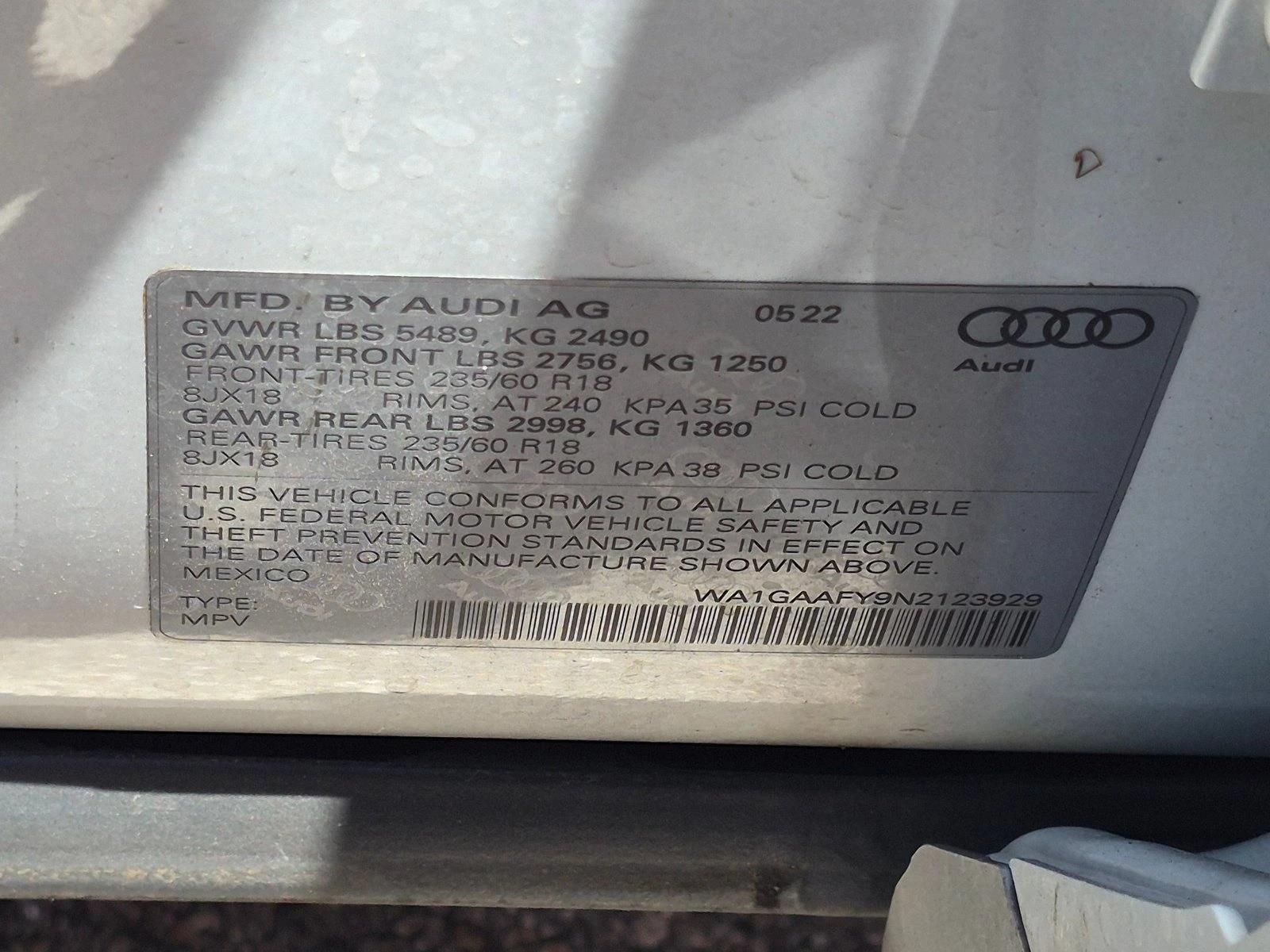 2022 Audi Q5 S line Premium 45 TFSI quattro