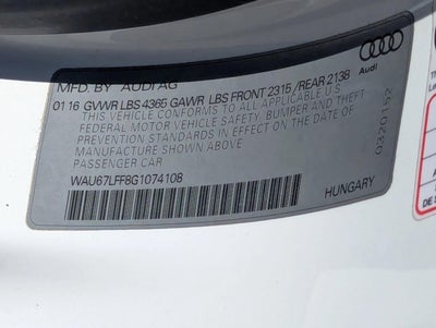 2016 Audi A3 FWD 1.8T Premium