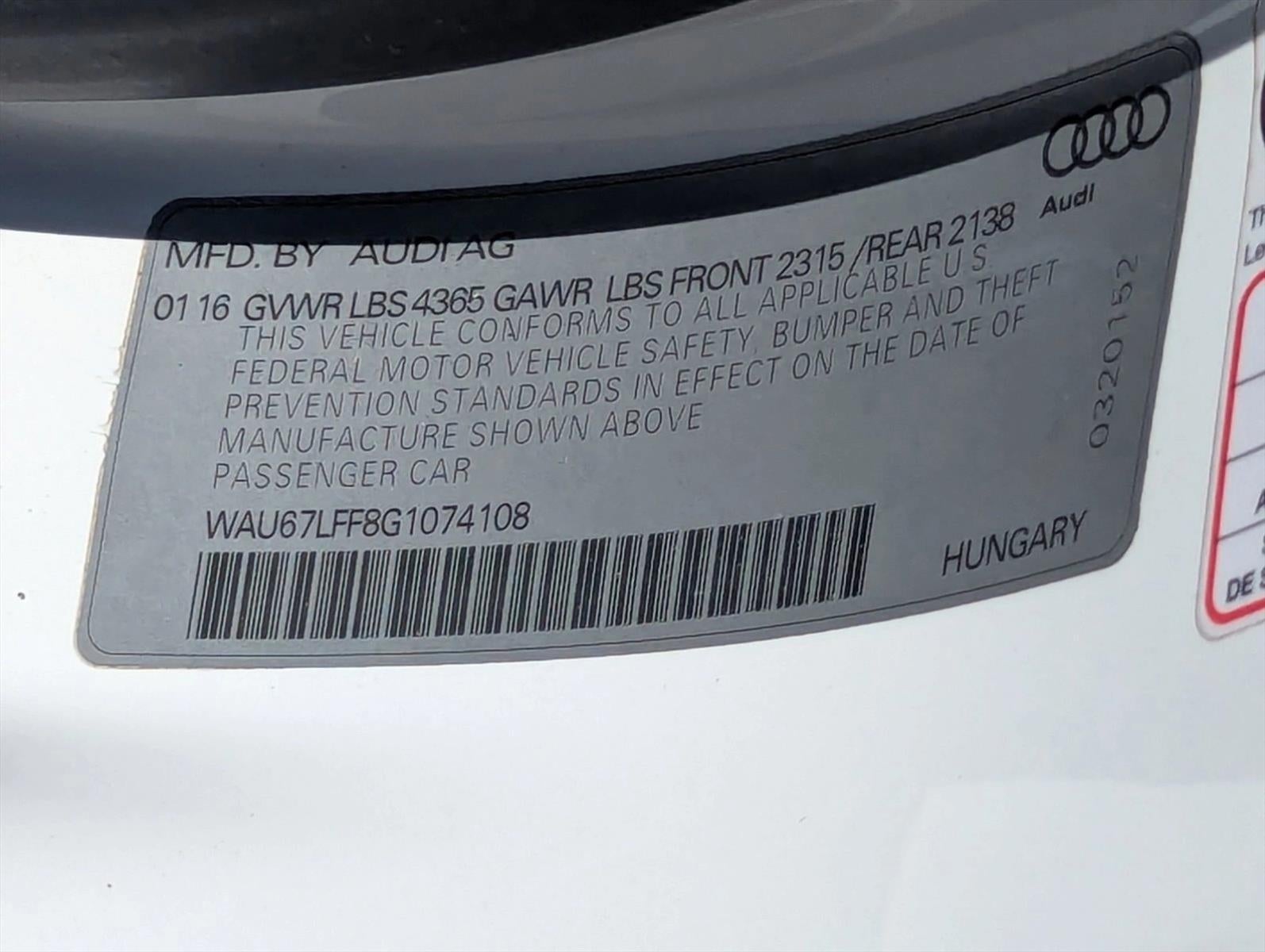 2016 Audi A3 FWD 1.8T Premium