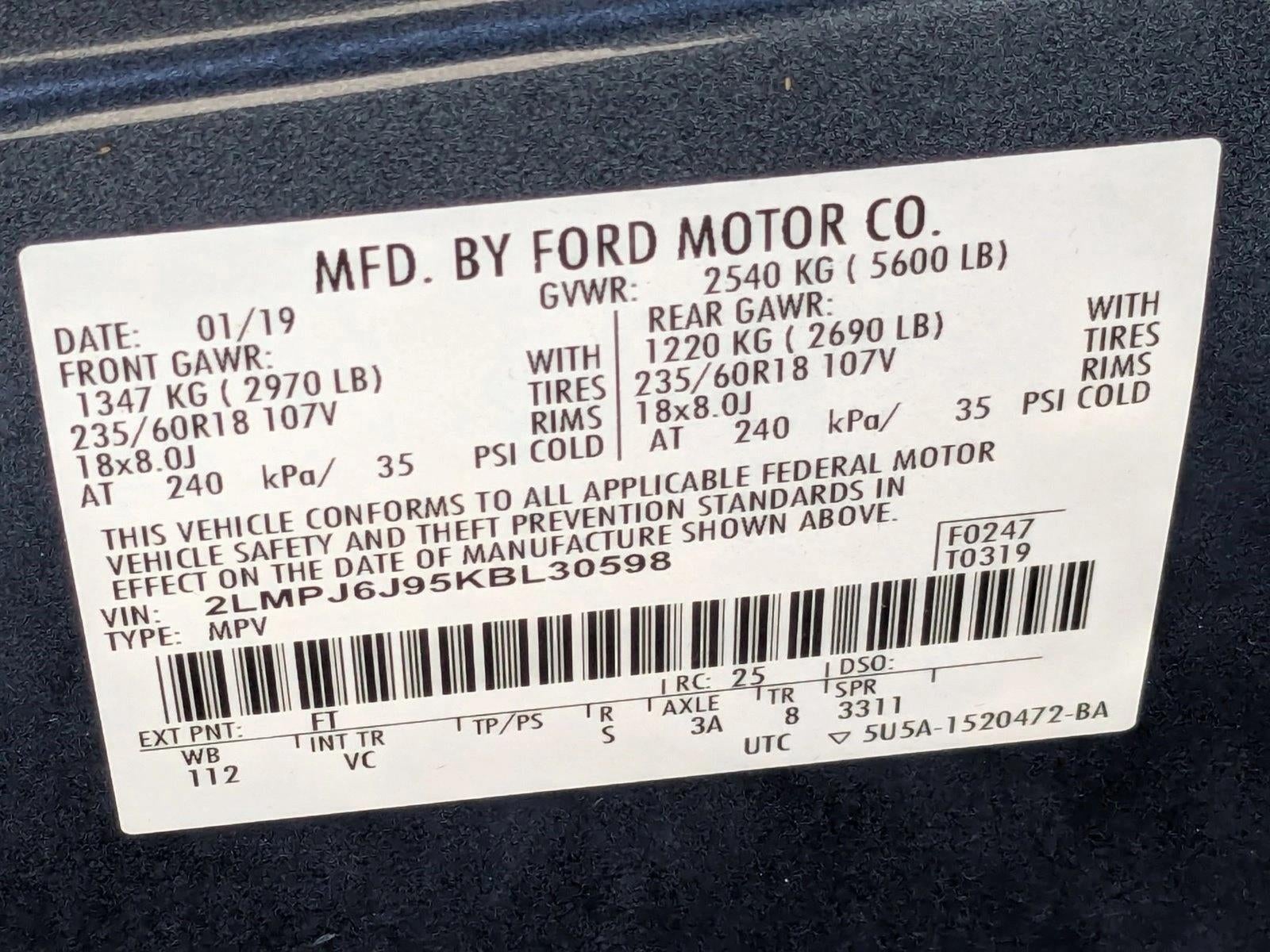 2019 Lincoln Nautilus Standard FWD