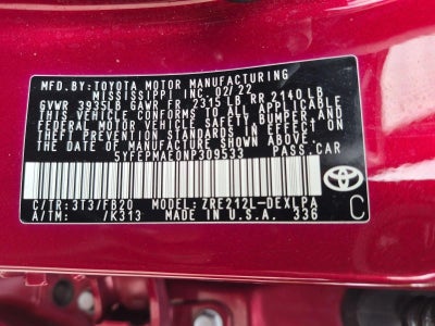 2022 Toyota Corolla LE CVT (Natl)