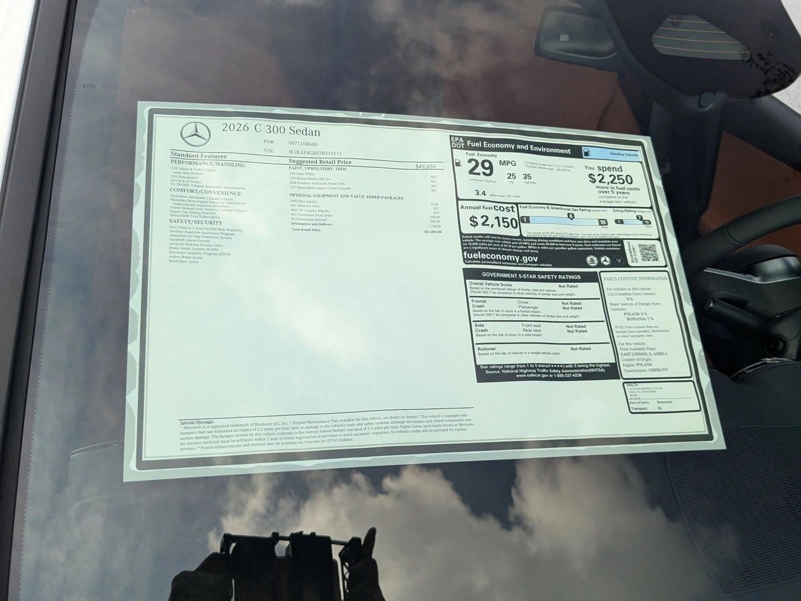 2026 Mercedes-Benz C-Class C 300 Sedan