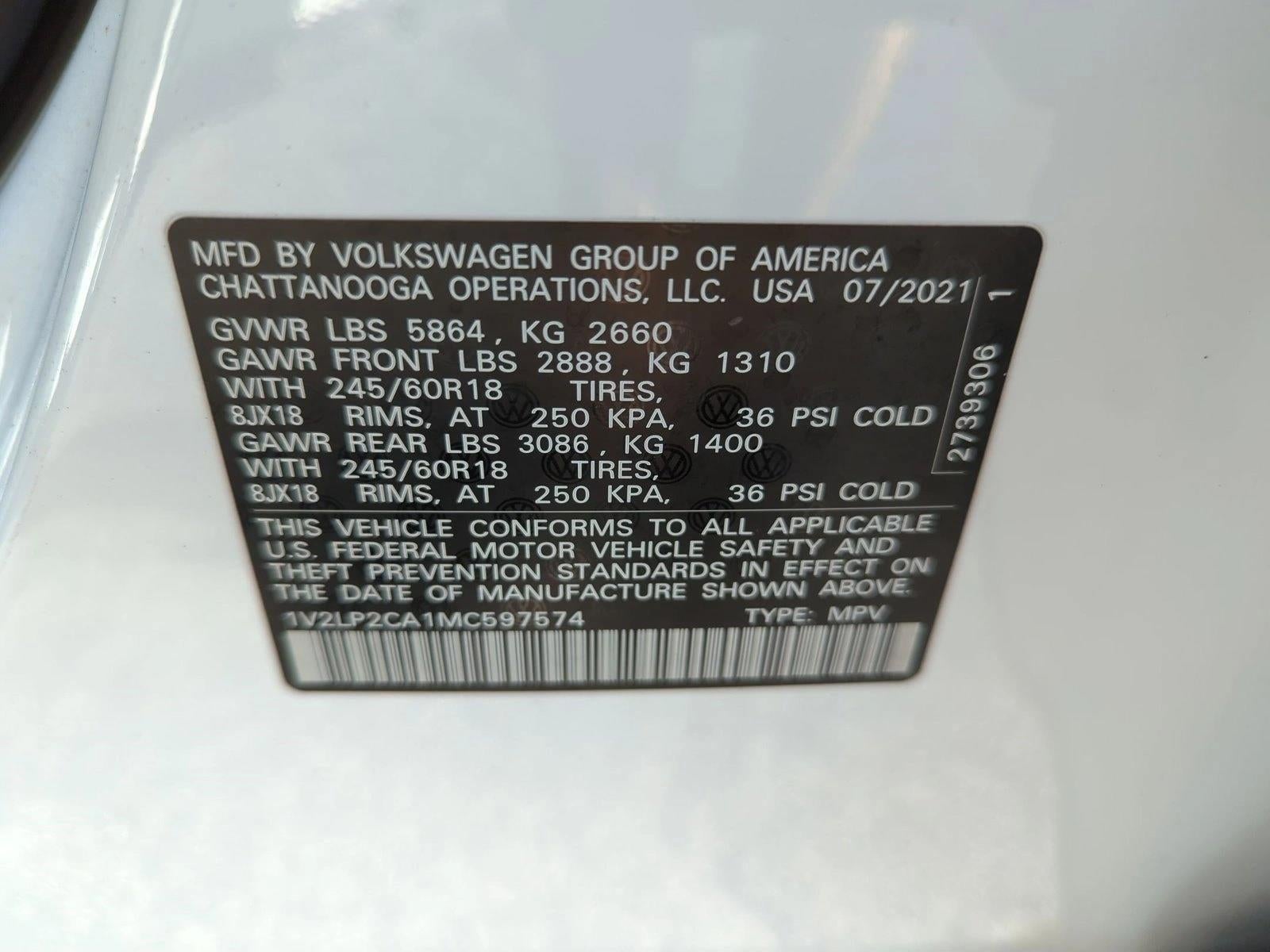 2021 Volkswagen Atlas 2021.5 2.0T SE 4MOTION