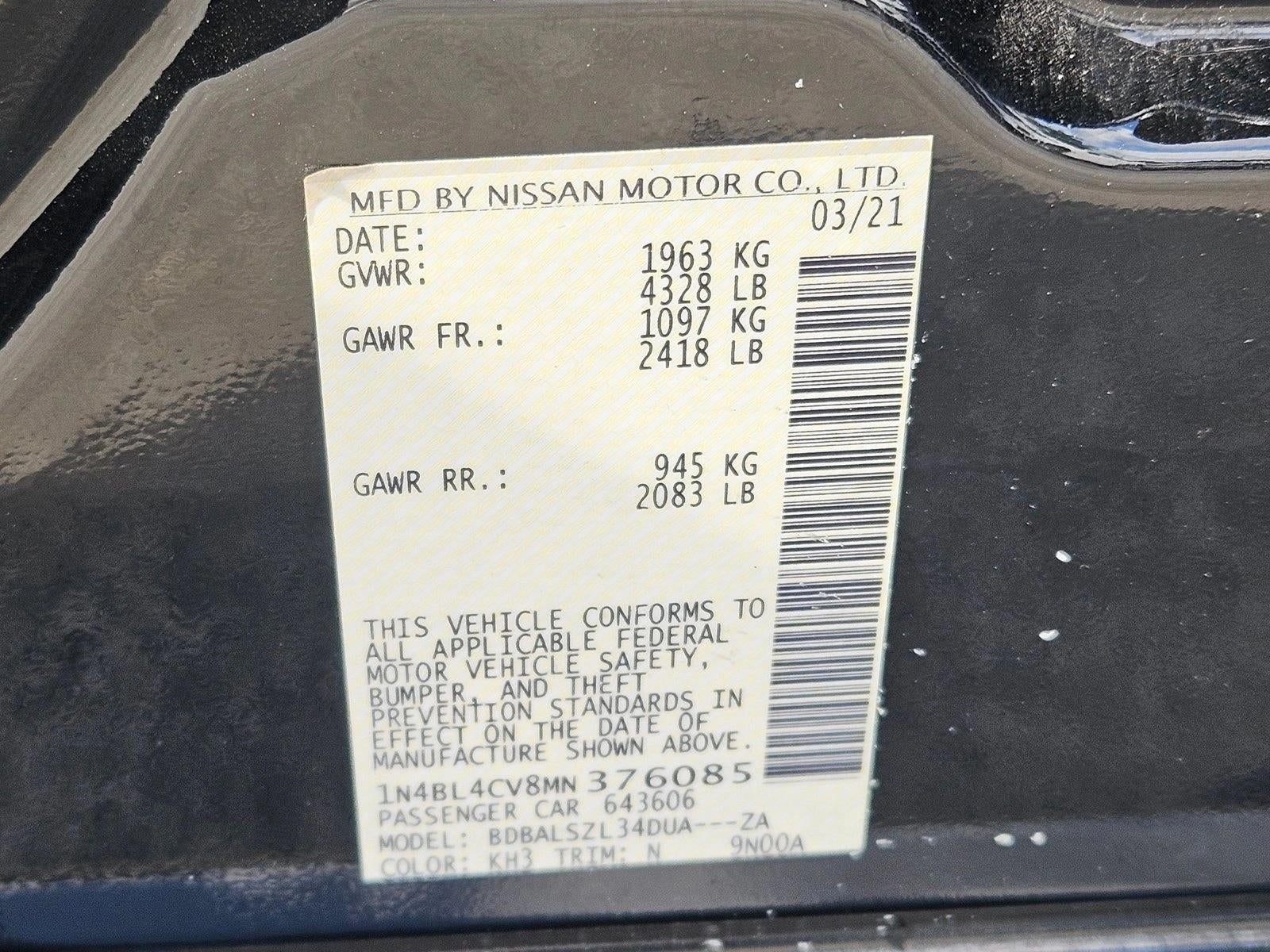 2021 Nissan Altima 2.5 SR Sedan