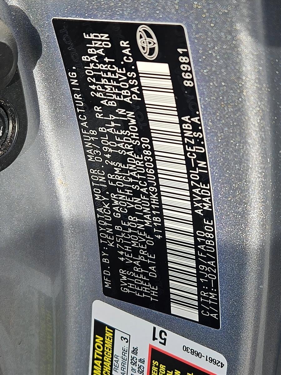 2018 Toyota Camry LE Auto (SE)