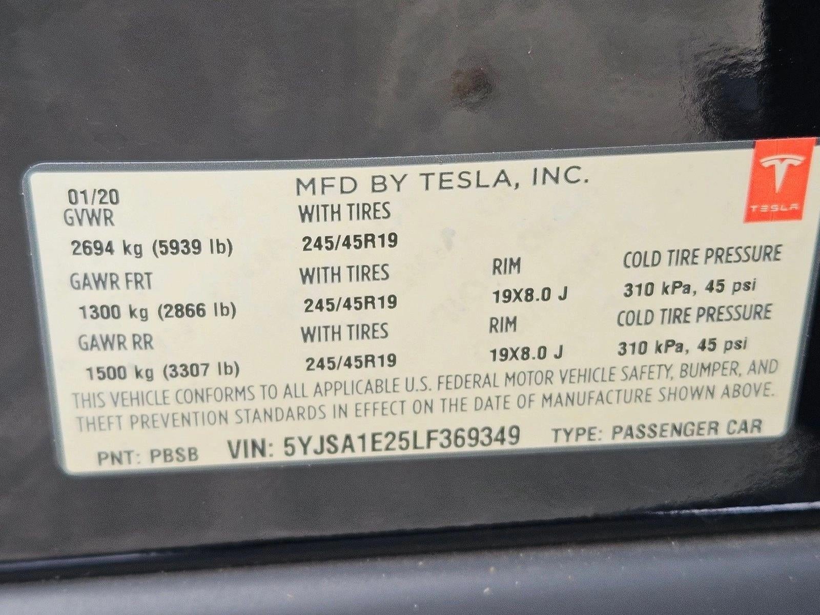 2020 Tesla Model S Long Range Plus AWD