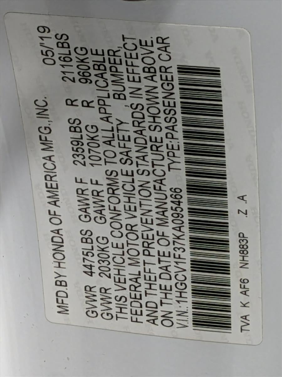 2019 Honda Accord Sedan Sport 1.5T CVT