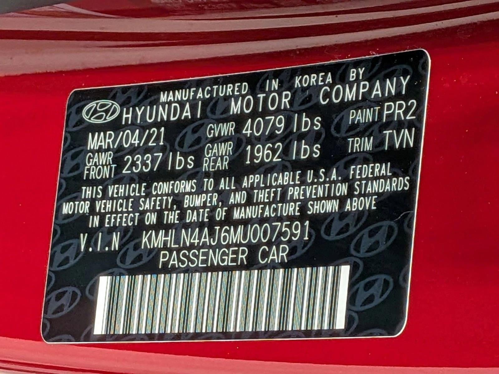 2021 Hyundai ELANTRA Hybrid Limited DCT