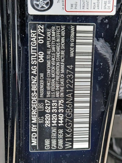 2022 Mercedes-Benz S-Class S 580 4MATIC® Sedan