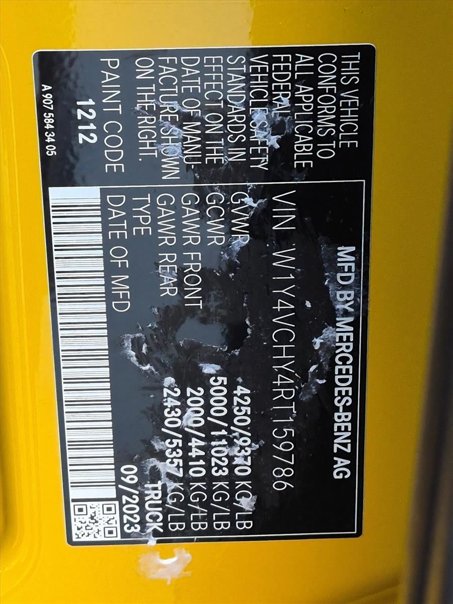 2024 Mercedes-Benz eSprinter Cargo Van 2500 High Roof HO 170" RWD