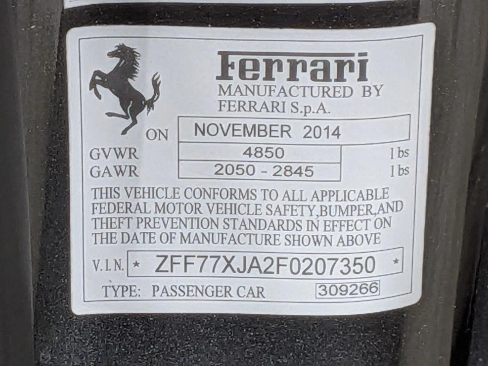 2015 Ferrari California T 2dr Conv