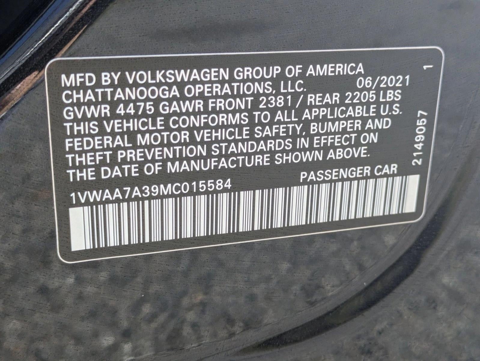 2021 Volkswagen Passat 2.0T S Auto