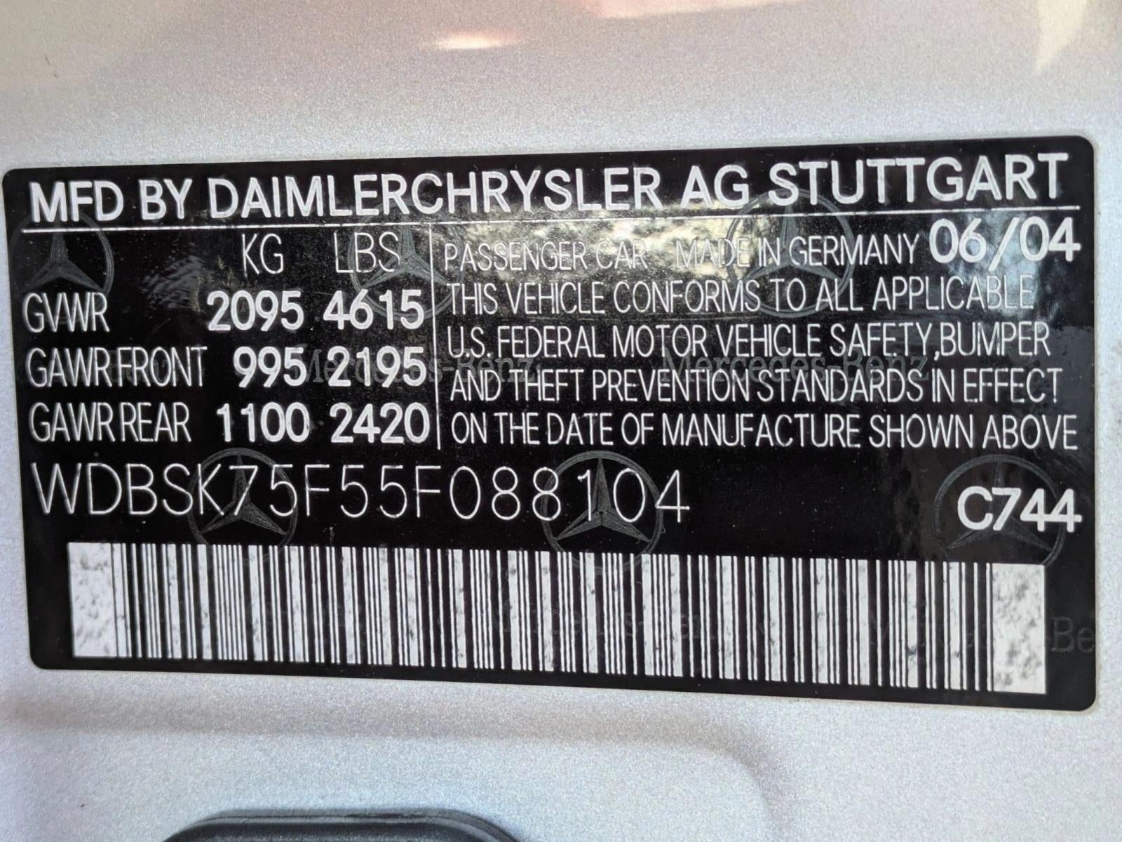 2005 Mercedes-Benz SL-Class 5.0L