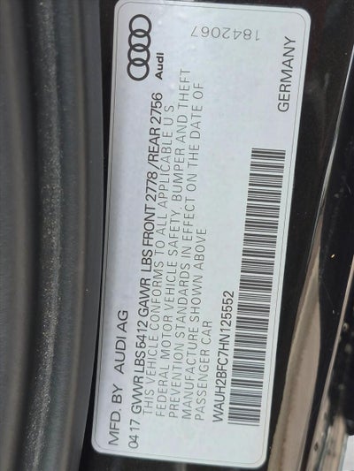 2017 Audi A6 3.0 TFSI Prestige quattro AWD