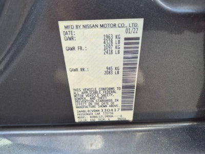 2022 Nissan Altima 2.5 SR Sedan