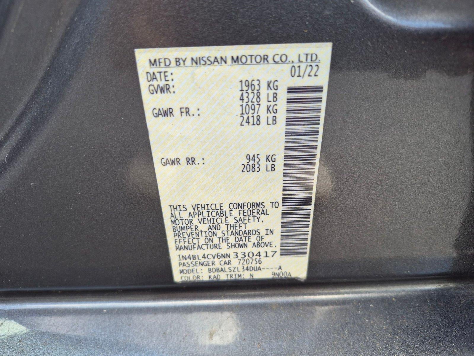 2022 Nissan Altima 2.5 SR Sedan