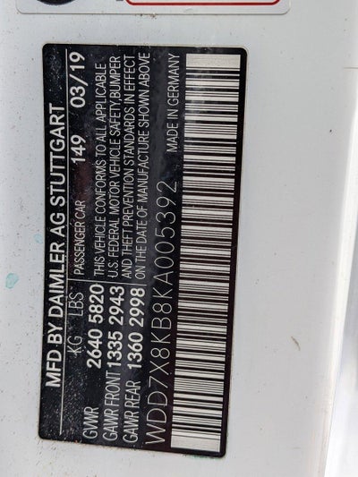 2019 Mercedes-Benz AMG® GT AMG® GT 63 S 4-Door Coupe