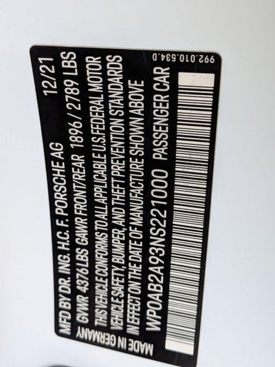 2022 Porsche 911 Carrera S Coupe